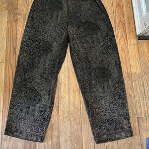 Chico’s Travelers Black & Brown Wide Leg Pull On Lounge Pants - Sz 1 Short
